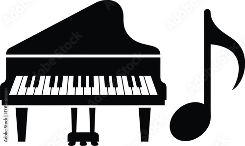 Piano and music notes