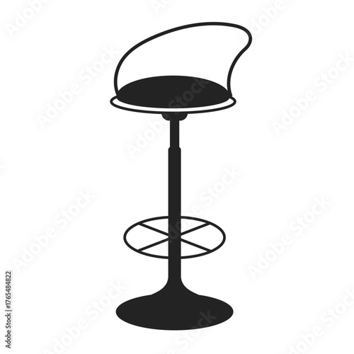 Bar stool high chair icon flat logo illustration