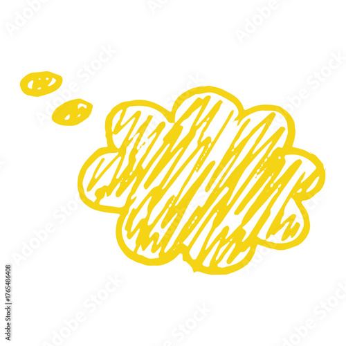 Bright childish border in sketchy crayon style. Playful shape and naive doodle. Text box chalkboard look with cute details.