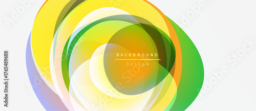 Abstract colorful layers create circular design. Vibrant gradients blend, forming dynamic visual effect. Modern background element.