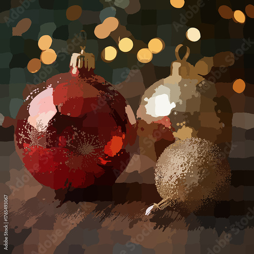 Christmas background with baubles