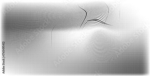 Halftone faded gradient texture. Grunge halftone grit background. White and black sand noise wallpaper. Retro pixilated vector backdrop.evctor illustration eps10