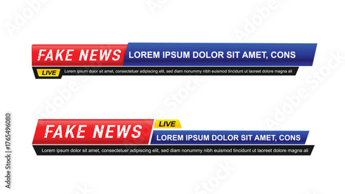 FAKE NEWS Lower third vector template 003