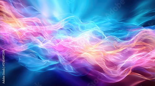 Wallpaper Mural Colorful abstract background with vibrant flowing waves in blue, pink, and orange hues. Torontodigital.ca
