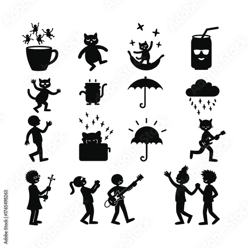 Funny Life Silhouettes — Playful Icons of Joy and Everyday Humor.