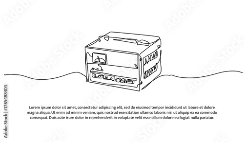 One line of stabilizer. Abstract minimal continuous line isolated on white background.