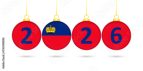 Liechtenstein Flag Christmas Balls 2026 Decoration.