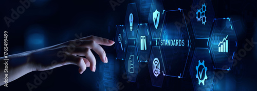 Bilde på lerret Quality control Assurance Standard iso standardisation certification business technology concept