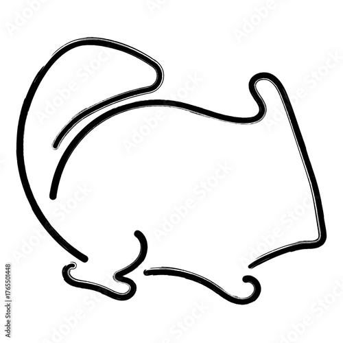 chinchila icon, brush strokes, vector illustration on white background.