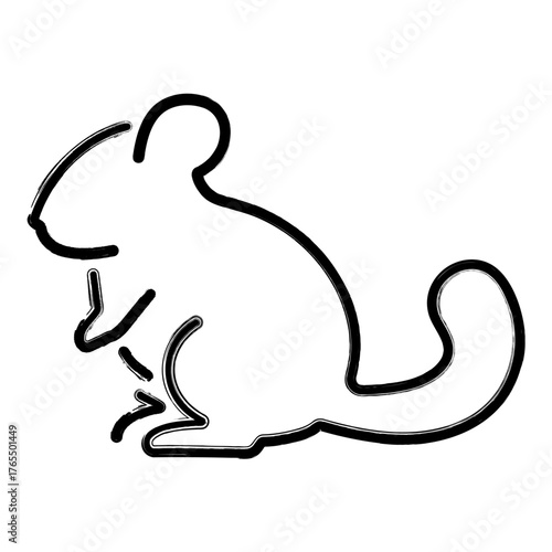chinchila icon, brush strokes, vector illustration on white background.