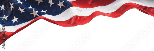 american flag border on white background.