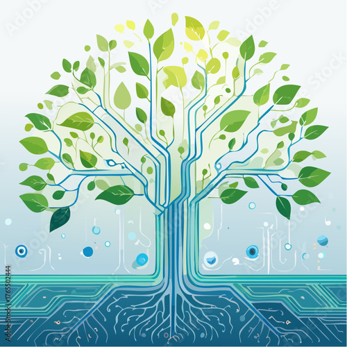 Sustainable Technology Tree Circuit Board
