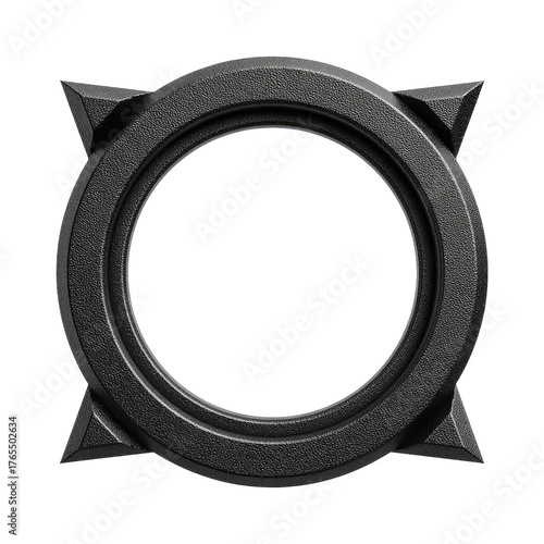 Dark metal ring adorned with four triangular points