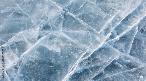 Abstract macro view of a cracked ice surface texture with natural patterns