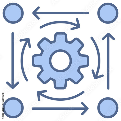 Strategic Aligment Blue Icon