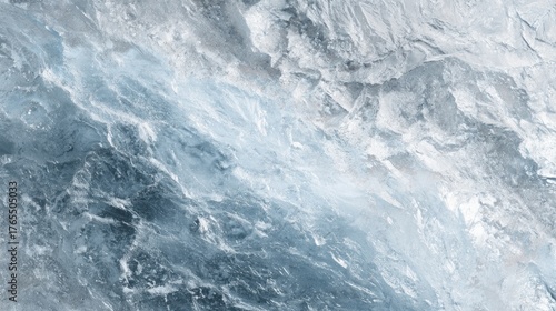 Abstract texture of ice formations with cold tones and water movement