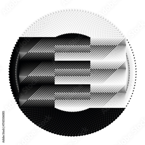 op art creative circle pattern, symbol, sign, vector design element