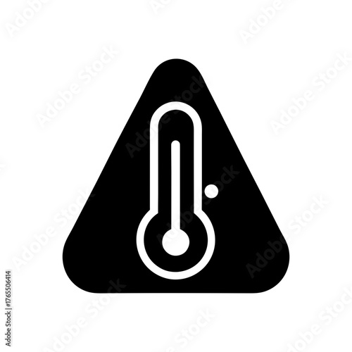 Simple heat warning symbol silhouette vector clean temperature safety hazard icon illustration