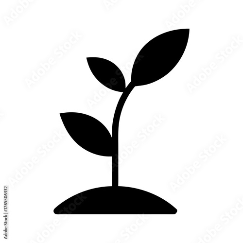Simple sprout silhouette vector clean young plant eco growth nature leaf vector design