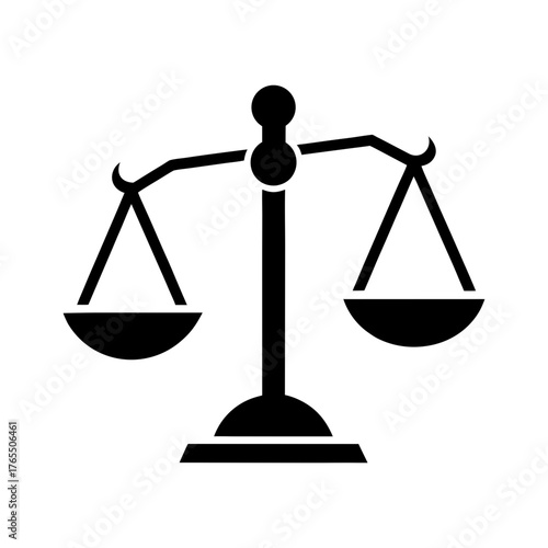 Minimal court balance scale silhouette vector clean justice law equality symbol illustration