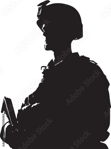 Soldier silhouette vector
