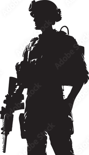 Soldier silhouette vector