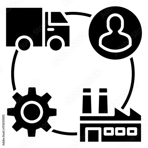 Supply Chain Glyph Icon