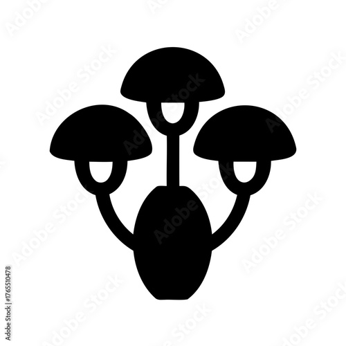 Three arm black candelabra chandelier vintage style decorative lighting illustration