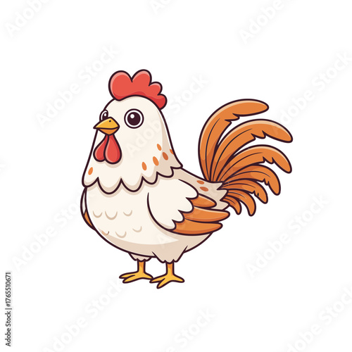 Cute Cartoon Rooster Illustration