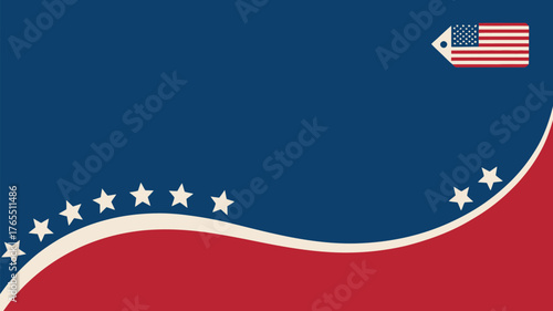 A patriotic background with american flag stars and stripes in red white and blue colors design element
