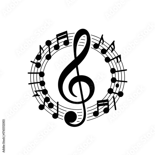 Music notes clef illustration musical notation sheet music vector art