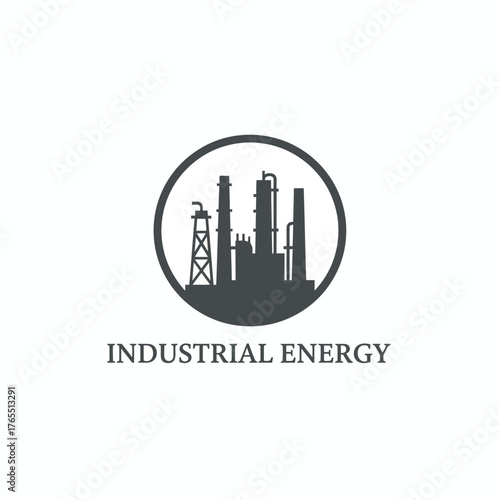 Industrial Factory Energy Silhouette Logo