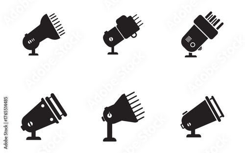 Lighting Fixture icon silhouette vector illustration design set 
