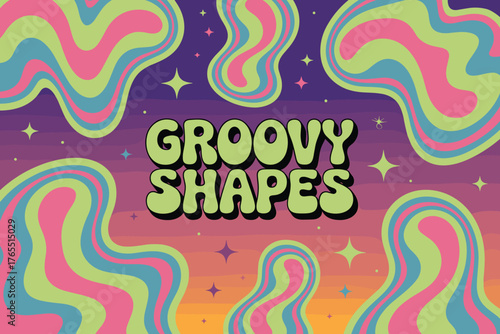 Colorful Retro Waves Background – Groovy Psychedelic 70s Abstract Pattern