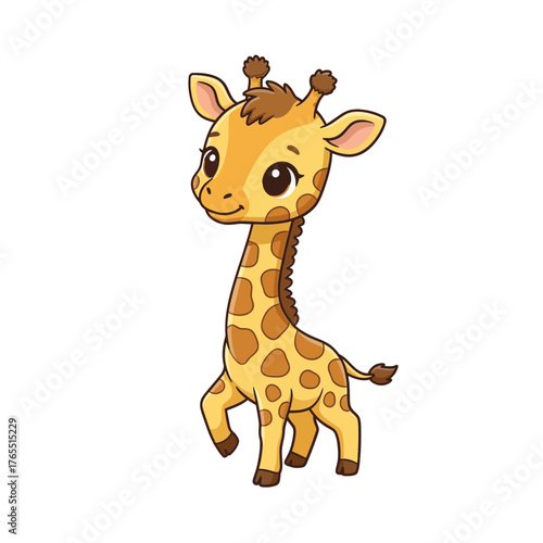 Cute Cartoon Giraffe Illustration