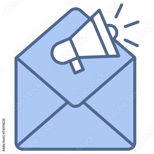Email Campaign Blue Icon
