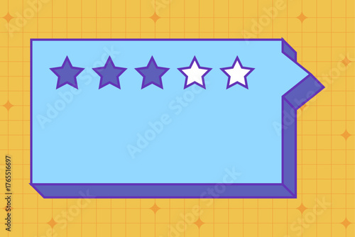 Retro memphis speech bubble. Talk bubble text, chat box, in retro style with drawing element on a color background. Sticker emoji text block in doodle balloon style