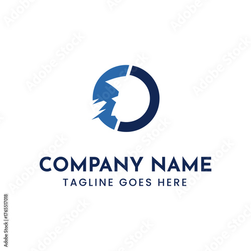 Abstract circular logo vector with company name and tagline for branding