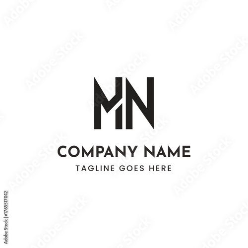 Monogram mn with company name and tagline vector illustration for branding and identity design