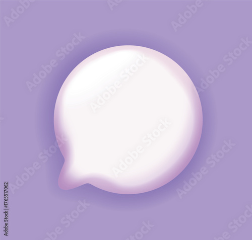 Vector 3D speech bubble on purple background