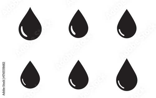 set of water drop icon silhouette vector illustration design
