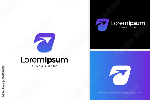 Creative letter s with flight launch symbol logo design template