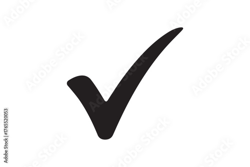 Black check mark icon vector transparent background