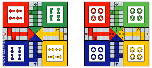 Ludo Board Game Vector Illustration