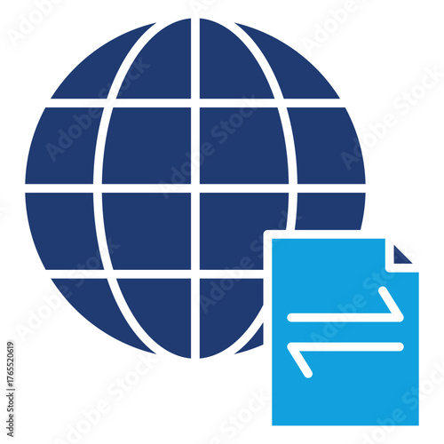 Network Traffic Flat Blue Icon