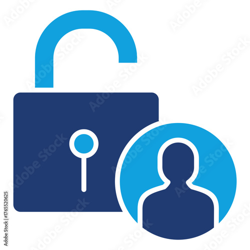 Acces Control Flat Blue Icon