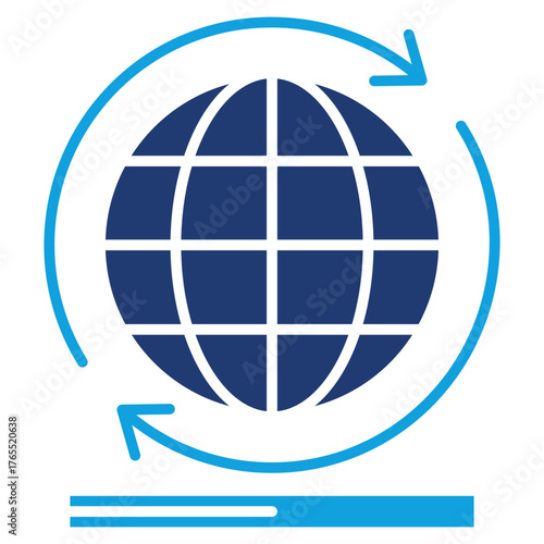 Network Restarting Flat Blue Icon