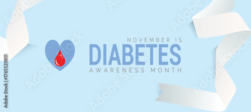 Diabetes awareness month is observed every year in november. banner, greeting card, poster with background