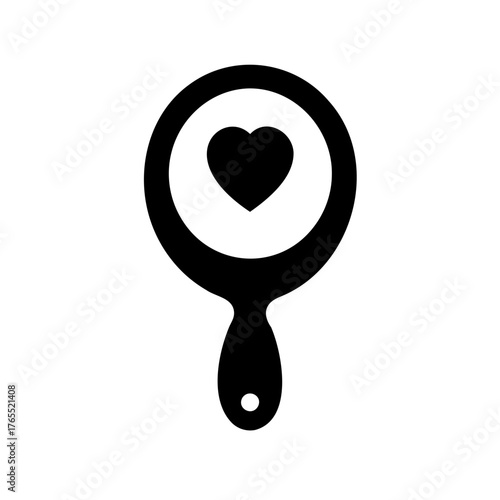 Heart filled mirror reflecting love and affection in simple vector design
