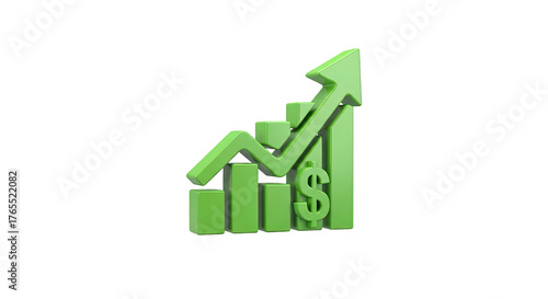 Financial growth chart with upward trend arrow and dollar sign